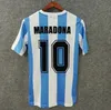 1994 Rétro Argentine Soccer Jerseys Hommes Kit Classique Maradona Vintage Football Shirt Messis RIQUELME CRESPO TEVEZ ORTEGA BATISTUTA