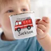 Tasses Tasse personnalisée pour enfants chocolat chaud voiture personnalisée avec nom tasse pour garçons enfants poignée tasses cadeaux de fête d'anniversaire cadeau pour enfants YQ240109