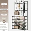 Shoe and hat rack simple doorstep multifunctional household shoe multilayer dustproof dormitory coat 240109