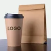 100pcpack 25478oz Disposable Paper Cups Kraft Coffee Milk Cup For Drinking BirthdayParty Supplies 240108