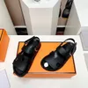 Lüks plaj terlik sandalet tasarımcısı yaz süet deri kanca döngü klasik düz ayakkabılar moda gündelik sandles terlik