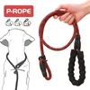 Hundhalsar Hållbar koppel Stark husdjursledning för stora stora hundar P -stil Walking Training Nylon Reflective Collar Set Rope Accessories