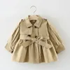 Roupas infantis para meninas casaco crianças jaqueta primavera outono estilo coreano bonito longo trench bebê meninas blusão 240108