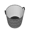 Laundry Bags Home Patterns Grey White Basket Collapsible Boho Chic Zigzag Toy Clothes Hamper Storage Bin For Kids Nursery