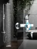 Modern Chrome Rainfall Shower Faucet Single Handle Bathtub Mixer Tap Wall Mounted9743492