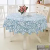 Toalha de mesa redonda estilo flor, toalha de mesa de plástico pvc pastoral à prova de óleo decorativa elegante capa de tecido à prova d'água 240108
