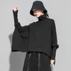 Hoodies feminino Hong Kong High Street Batwing Sleeve Pullover Mulheres Y2K Design irregular Sense Long Cape Tops ROPA DE MUJER