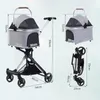 Dog Carrier 3in1 Foldable Pet Stroller With Detachable Storage Basket Lightweight Cat Trolley For Travel