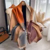 Koreansk version Färgmatchning Fashion Fashion Cashmere för kvinnors dubbla syftet Luftkonditionering Sjal Temperament Scarf med förtjockad