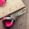 Orecchini pendenti Gioielli in argento sterling 925 Retro modelli femminili con goccioline tailandesi di granato