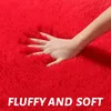 Red Ultra Soft Fluffy Rugs Furry Throw Area Plush Shag Rug Nonslip Shaggy Modern Decorative Carpet Living Room Mat 240109