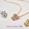 2024 Collar de pastel de un solo anillo de neumáticos de automóvil de diseñador Sterling New Fashion Cabeza de leopardo de diamantes completos con chapado en oro de 18 quilates Esmalte personalizado con caja original