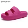 Comwarm femmes nuage pantoufles été mode femmes sandales avec soutien de la voûte plantaire maison chaussures de douche antidérapantes en plein air plage diapositives 240108