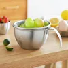 Bowls Mixing Bowl Baking Long Handled Non-Slip With Egg Scale Metal