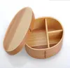 Japanische Bento-Boxen aus Holz, handgefertigte Sushi-Box aus Naturholz, Geschirr, Schüssel, Lebensmittelbehälter, 2 Farben