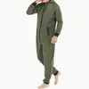 Män s Thothen Hooded Jumpsuits Tracksuit Drawstring Sweatshirts Rompers Full Zip Hoodies Overalls With Pockets 240109