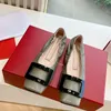 New Collection Ballet Mary Jane Single Shoes Square Buckle Womens Patent Leather Rhinestone Buckle Square Head Shallow Flat Ballet Top Quality Bright College Style