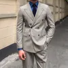 Niestandardowe mody pionowe garnitury ślubne dla mężczyzn Slim Groom Man Party Formal Business Male Suit 2 -Part Blazer Spods 240108