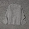 女性のセーター女性秋と冬のアルパカラウンドネックソリッドカラー長袖セーター