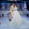 Aso Ebi Robes de mariée sirène avec train détachable O Cou Long Sleeve 3D Fleurs Appliques de dentelle à paillettes Civil Bridal Vestidos de Novia 2024