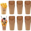 100 Stuks Frieten Cups Wegwerp Kraftpapier Snack Containers Charcuterie Dessert Benodigdheden Bakken Afhalen Party 240108