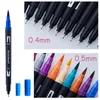 Watercolor Art Markers Brush Pen 12/48/60/72/100/120 Color Dual Tip Fine Line Drawing for School Stationery Painting Set Supplie 240108