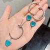 Collana orecchini set tormalina Paraiba orecchini pendenti vintage in argento sterling con gioielli blu acqua