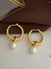 Boucles d'oreilles créoles Vintage en perles naturelles torsadées pour femmes, bijoux de fête, style Boho, robe de spectacle en T, piste Rare, tendance coréenne et japonaise