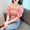 T-shirt da donna Versione coreana Camicia casual corta alla moda in chiffon