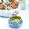 Planters Pots Blue Ocean Series Fleshy Flowerpot Vase European Style Shell Fish Shape Ceramic Bonsai Plant Pots Succulents Planter for Desktop YQ240109