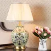 Lampy stołowe Ourfeng Lampa Ceramiczna LED LUKA LUXU BURO Lekka tkanina łóżka Dekoracja do domu Foyer Jadal Bed Office