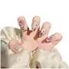 False Nails Sweet Graffiti Style Artificial Good Breathability & Flexibility For Home DIY And Nail Salon