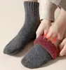 Sólido Inverno Super Againt Neve Frio Merino Quente Masculino Terry Sock S Homens 5 pares Mais Grosso Mulheres Lã 240108