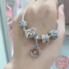 Bracelets Authentic 100% Sterling Sier Cute Cat Love Pet Moment Bracelet Set Gorgeous Girl Sier Bracelet Jewelry Gift