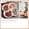 Serviessets Keramische borden Serveerschaal met 4 compartimenten Dessert Snackschaal