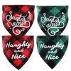 Vêtements pour chiens Bandanas à carreaux Joyeux Noël Serviette pour animaux de compagnie Accessoires pour chats Fête de vacances pour chiot Fournitures pour animaux de compagnie Costume Large