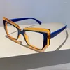 Okulary przeciwsłoneczne przeciw niebieskie światło optyczne nieregularne okulary kwadratowe kobiety vintage marka projektant miny recepty wielokolorowe okulary ramy okularów