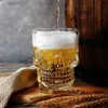 Wine Glasses 1/2Pcs Skull Glasses with Handles Coffee Mug Beer Juice Water Drinking Cups Transparent Wine Glass Large Capacity Thickening YQ240105