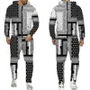 Hip Hop 3D Print Bluza Bluza Spodni Zestaw Męskie Ubranie w lekkoatletyce/bluzie/spodnie/kurtka etniczna afrykański Danshiki Męskie ubranie 230711