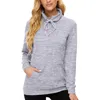 Felpe con cappuccio da donna Zip termica a quarti Donna Moda donna Casual Manica lunga Felpe con collo alto Tinta unita Pullover Fuzzy Fleece 3 pezzi