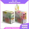 15 flavors in stock 4000 puffs disposable e-cigarette Germany warehouse