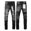 Calças de brim roxas dos homens jeans magro azul ajuste remendo vintage angústia rasgado destruído estiramento motociclista denim preto magro hip hop calças para homens jean