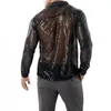 Men's Casual Shirts Mens Sparkly Sequins Party Dance Retro 70s Disco Nightclub Shirt Tops