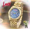 Top V3 Automatisch quartz horloge voor heren Dames Roestvrij staal Saffier solide sluiting President Heren Dame Meisje Jongen Mannelijke kettingarmband Horloges Geschenken