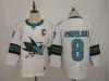 Hockey Jerseys San'Jose''Sharks 11 Andrew Coglian 62 Kevin Labanc 48 Tomas Hertl 72 William Eklund 92 Rudolfs Balcers Men Młodzież 17