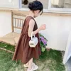 Robes d'été pour filles, sans manches, mode coréenne, pour enfants de 3 à 16 ans, princesse café, Wz1109, 2024