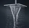 Pommeau de douche double cascade avec doubles fonctions pluie et cascade, douche en laiton massif chromé 10 pouces WS25X255082551