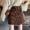 Spódnice kwiatowy druk vintage Summer High talia elegancka, zbyt duża elegancka lady mini spódnica kobiet koreański harajuku elastyczny ołówek