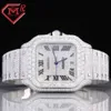 Mens Bustdown Moissanite Diamond Watch Buzlu Çıkış Moissanite Hip Hop Rapçiler için