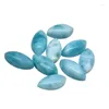 Lose Diamanten, 10 x 20 mm, 8,65 ct, Cabochon, natürlicher Larimar-Marquise-Edelstein